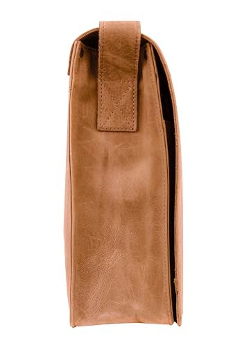 ANTONIO VALERIA Albert Cognac Leather Messenger Bag for Men - Image 4