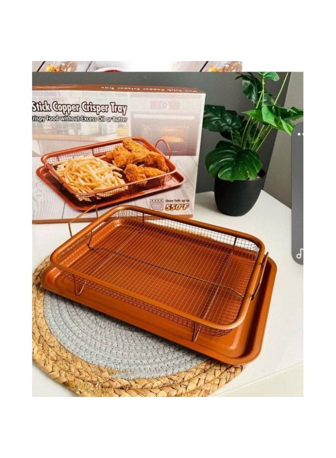 Special Offer - 200ml Glass Oil Sprayer + Non-stick Copper Oven Tray with Grill for Healthy Browning and Frying - Image 3