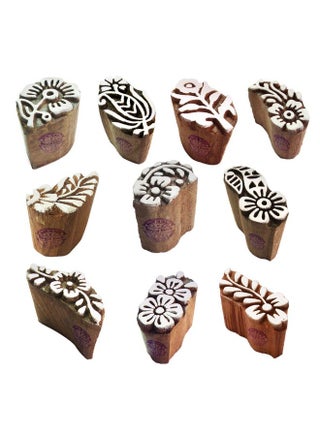 Fabric Wood Stamps Indian Small Floral Design Printing Blocks (Set of 10) Htag2103 - pzsku/ZC888BA2DD49ED02F5157Z/45/1743076111/4089ce07-796b-4e16-a422-db8e208733ad
