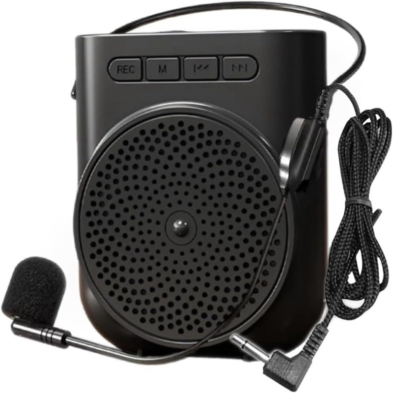 Portable Rechargeable PA System Speaker, Loudspeaker with Wired Microphone Headset and Waistband for Teachers, Coaches, Training, Tour Guide, Metting, Yoga, Fitness - Image 1
