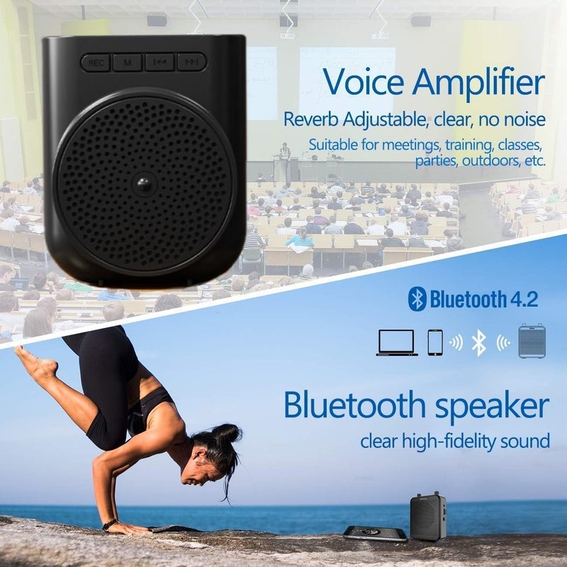 Portable Rechargeable PA System Speaker, Loudspeaker with Wired Microphone Headset and Waistband for Teachers, Coaches, Training, Tour Guide, Metting, Yoga, Fitness - Image 5