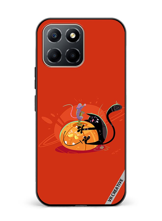 VR CREATIVE Protective Case Cover For Honor X6 Halloween Cat Design Multicolour - Image 1