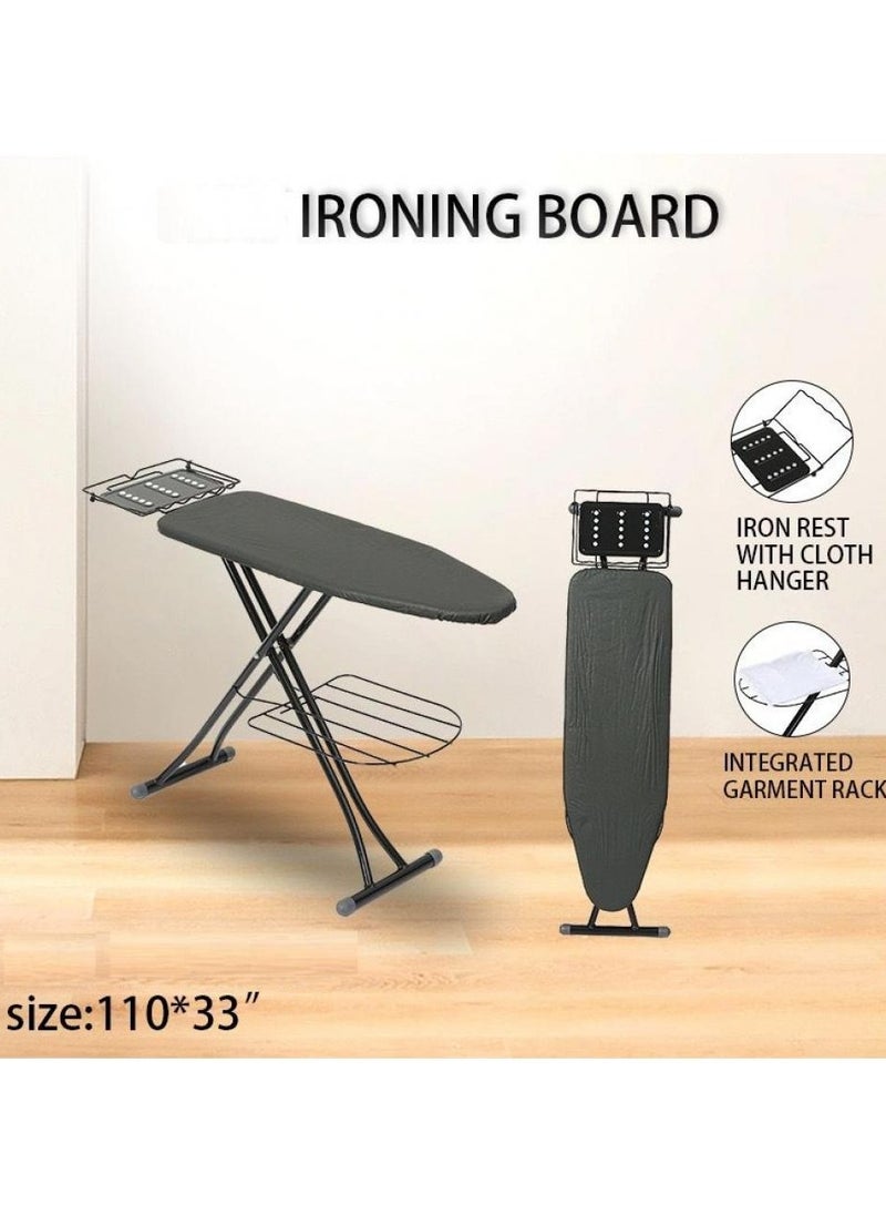 Alissa Ironing Board Compact Iron Board with Iron Rest and Hanger & Extra Thick Cover Folding Heavy Duty Ironing Board  - Image 3