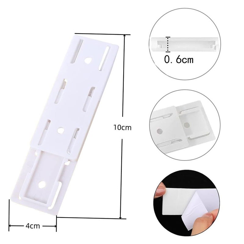Fapiwen Power Strip Holder 3pcs Self Adhesive Power Strip Mount Wall Mount Punch Free Desktop Socket Fixer Cable Organizer Power Strip Holder Fixator for Power Outlets WiFi Routers Tissue Boxes  - Image 2