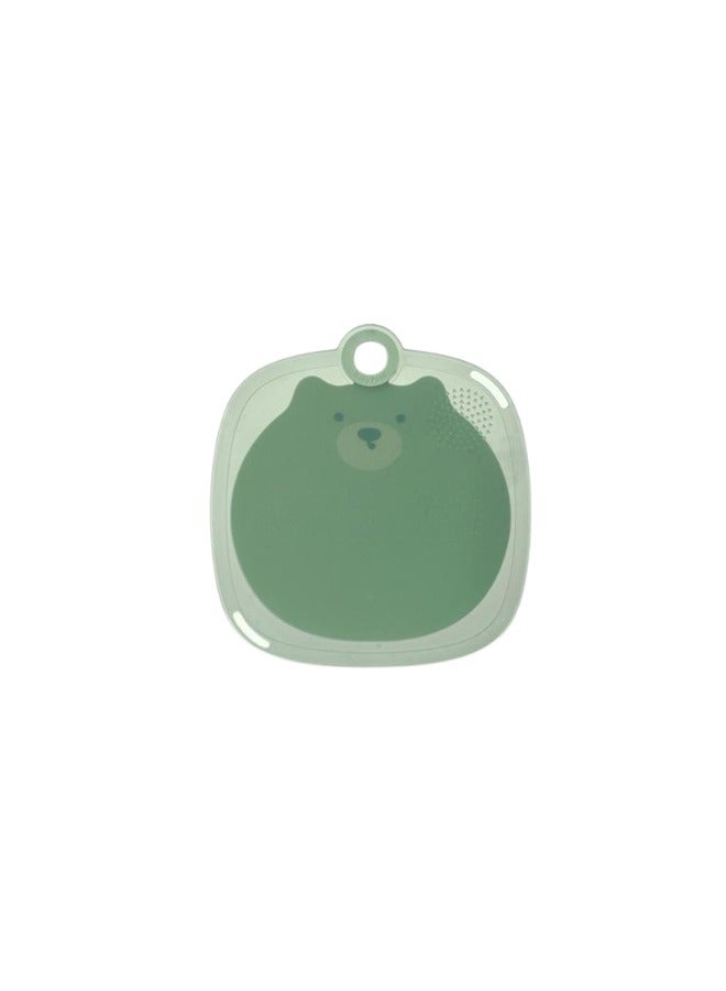 Cutting Board Plastic Cute Bear Design Kitchen Chopping Board BPA Free With Hanging Hole For Fruits, Meats And Vegetables (Green), Small