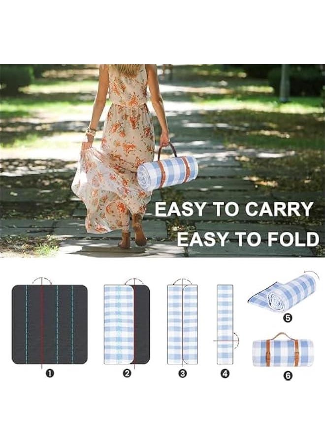 HOOKOR Picnic Blanket, Waterproof Beach Blanket Waterproof Picnic Blanket, Portable Picnic Mat Portable Beach Mat For Outdoor Camping Family Outdoor Park Garden Green  - Image 4