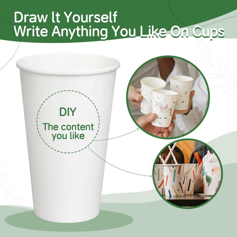 ECOEXTRA Coffee Cups 8 oz 400 Pack, Disposable Paper Cups 8 oz, White Paper Hot Coffee Cups Suitable for Party, Picnic, Travel, and Events - Image 5