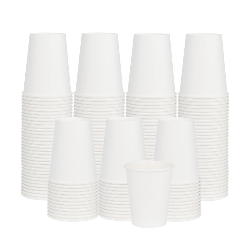 ECOEXTRA Coffee Cups 8 oz 400 Pack, Disposable Paper Cups 8 oz, White Paper Hot Coffee Cups Suitable for Party, Picnic, Travel, and Events - Image 1