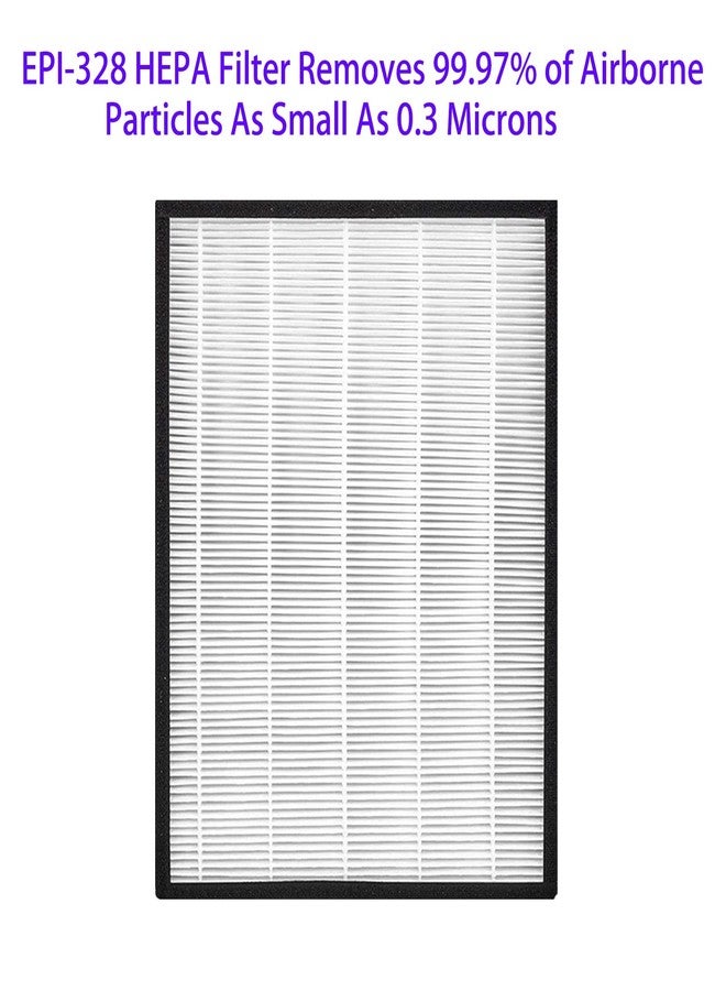 HOMFILBIT EPI-328 Replacement Filter for COLZER EPI-328 and Domccy NS-320 Air Purifier, H13 Hepa Filters with High efficiency Activated Carbon, 2 Pack HEPA + 4 Pack Pre-Filter - Image 4