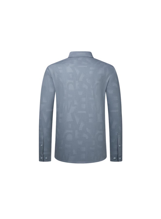 Septwolves Men's Long Sleeve Shirt Autumn Business Casual Letter Pattern Trendy Fashion Youth Clothing - Image 1