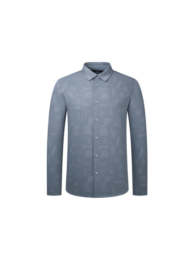 Septwolves Men's Long Sleeve Shirt Autumn Business Casual Letter Pattern Trendy Fashion Youth Clothing - Image 3