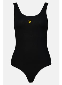 Lyle & Scott Women Brand Logo Sleeveless Bodysuit, Black  - Image 1