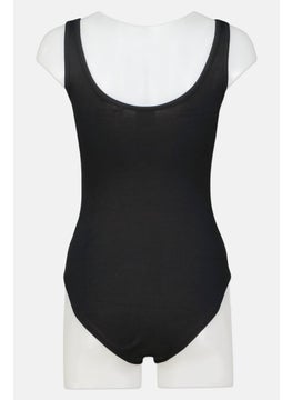 Lyle & Scott Women Brand Logo Sleeveless Bodysuit, Black  - Image 2