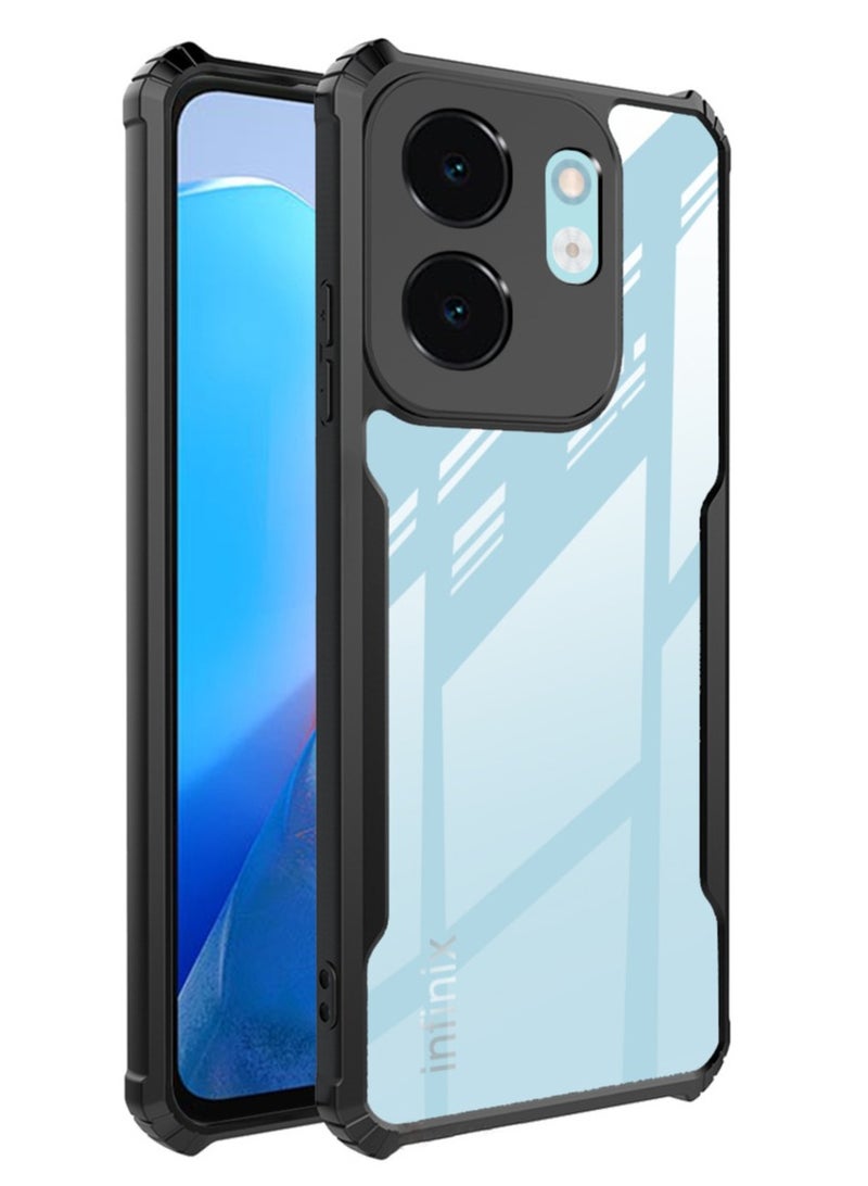 عام غطاء إنفينيكس هوت 50i/سمارت 9 - غطاء خلفي شفاف كريستالي مقاوم للصدمات | حماية 360 درجة من مزيج TPU+PC | حماية الكاميرا | غطاء أكريليك شفاف - Image 1