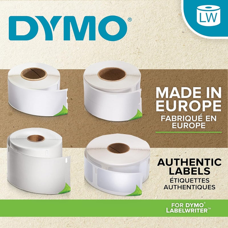DYMO Large Address Labels - 2 Rolls of 260 Labels, 36mm x 89mm, White Print on Black, Self-Adhesive for Label Manager Printers - Image 3