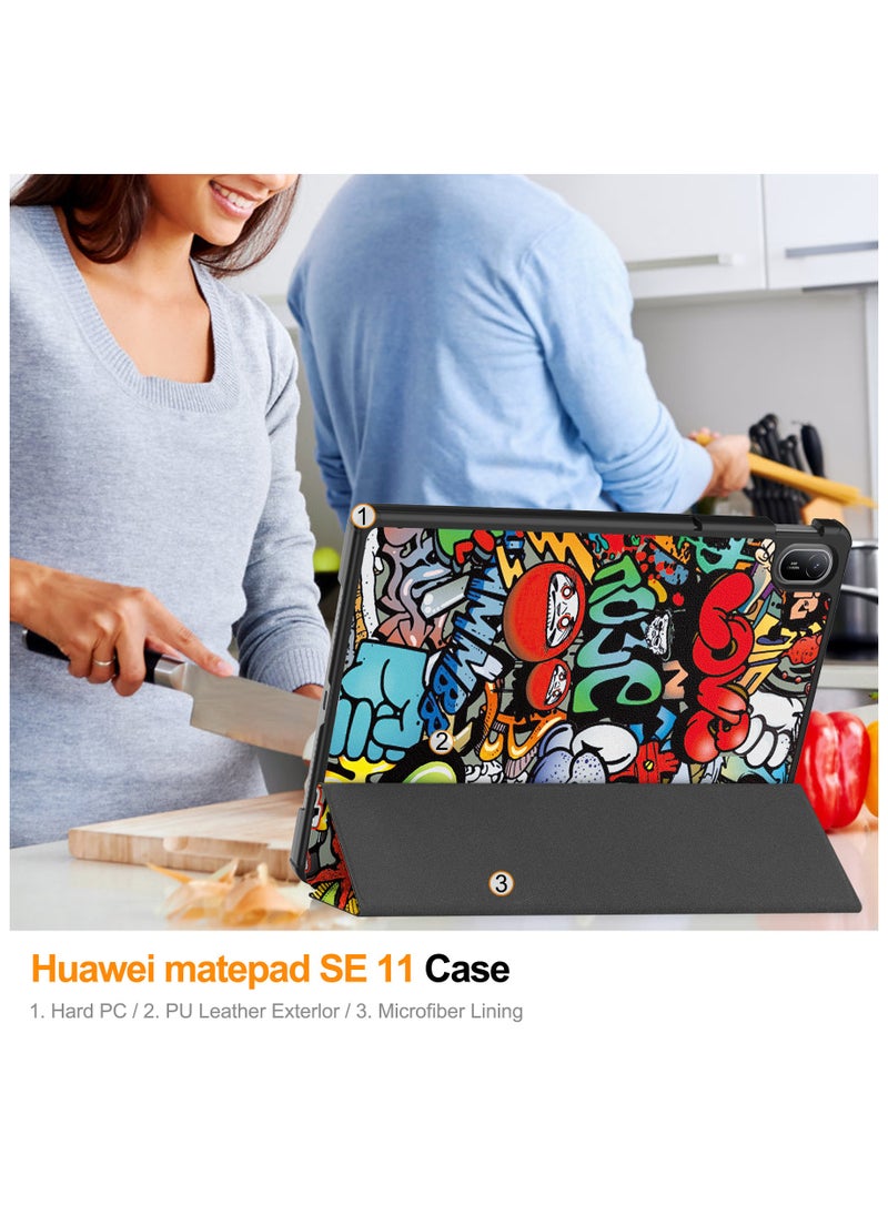 General Case Compatible with Huawei MatePad SE 11 inch 2024 Tri-Fold Smart Tablet Case,Hard PC Back Shell Slim Multi- Viewing Angles Stand Folio Cover  - Image 3