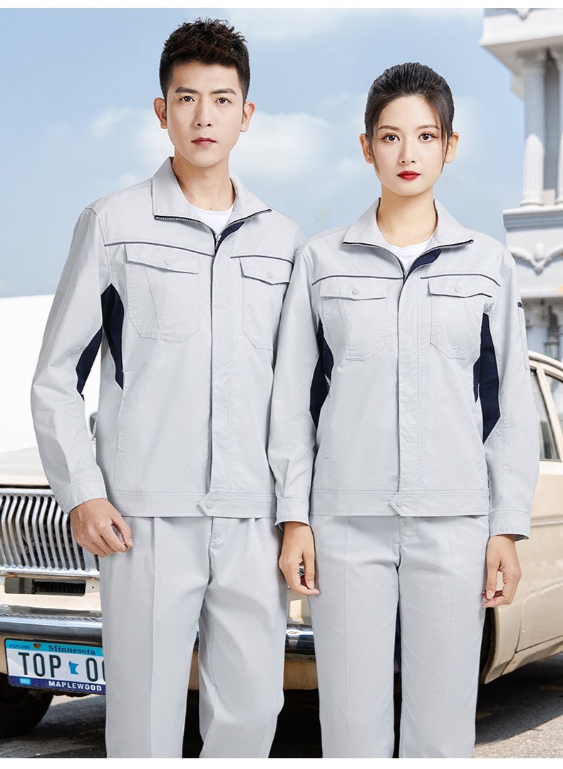 NIBEMINENT Summer Design Work Clothing Bamboo Fiber Elastic Comfortable Factory Workshop Uniforms Worker Coveralls Breathable Work Wear - Image 1