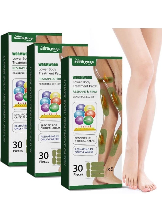 SOUTH MOON HerbalLegs Plasters, Herbal Leg Lifting Sticker, Leg Slimming Patches, Herbal Legs Cellulite Reduction Plasters, Natural Leg Fat Burners Lifting Sticker Firming & Cellulite Sticker (3 Box)  - Image 1
