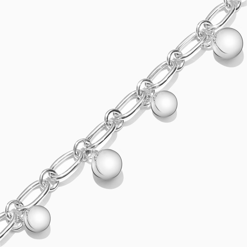 Waves by L'azurde Waves Circles Charms Chain Bracelet in Silver - Image 2