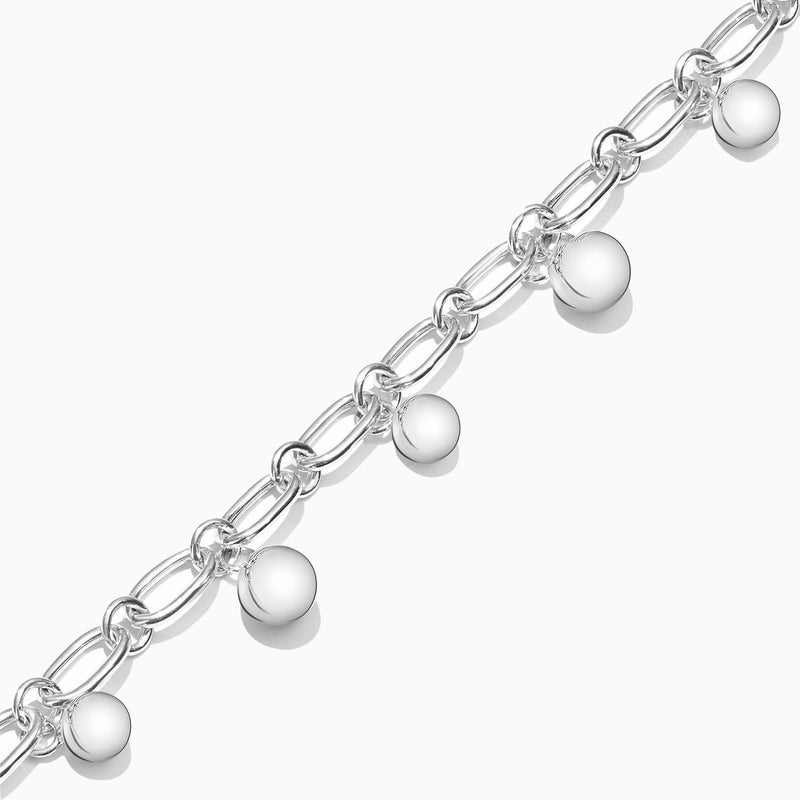 Waves by L'azurde Waves Circles Charms Chain Bracelet in Silver - Image 3