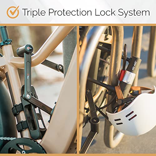 Via Velo 2 Electric Bike Bike Lock Set | Same Key System 4 Keyed Alike keys, Heavy-Duty Hard Steel | 33.5" Folding Lock | 11" Bicycle ULock | 6' Cable | for Electric Bike Fat Tire Scooter Folding Bike - Image 3