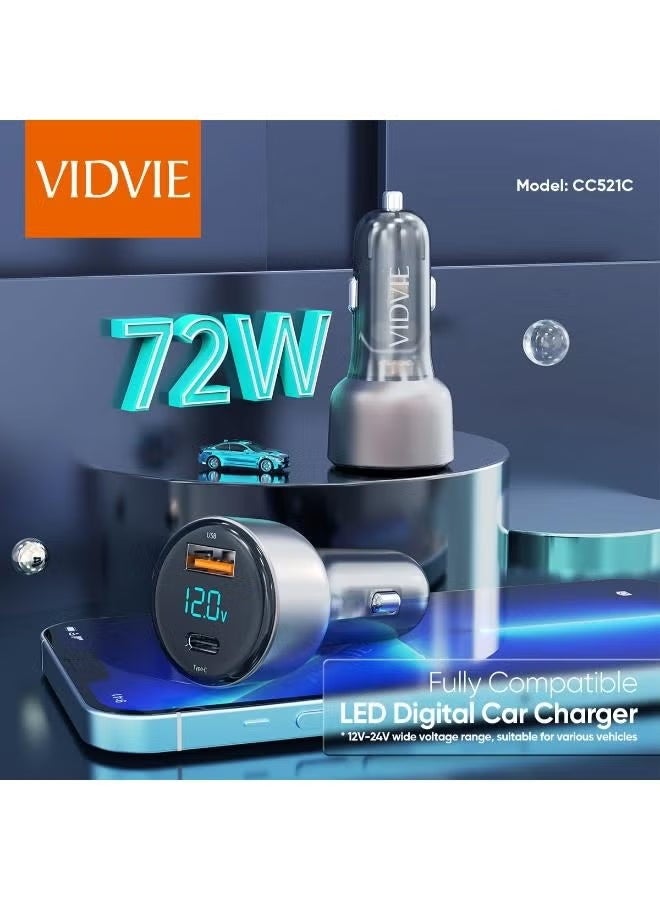 فيدفي شاحن سيارة شاحن سريع صغير بقوة 72 واط من فيدفي مرفق معه كابل تايب سي الي لايتنج - Image 2