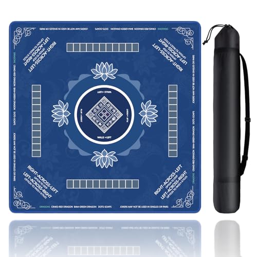 Sweetone Mahjong Mat Mahjong Mat for Table with Bag 315 x 315 Rubber Anti Slip and Noise Reduction Board Gaming Mat for Mah Jongg Poker Board Tile Games Dominoes - Image 1
