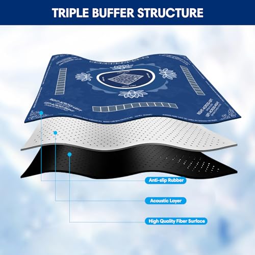 Sweetone Mahjong Mat Mahjong Mat for Table with Bag 315 x 315 Rubber Anti Slip and Noise Reduction Board Gaming Mat for Mah Jongg Poker Board Tile Games Dominoes - Image 5