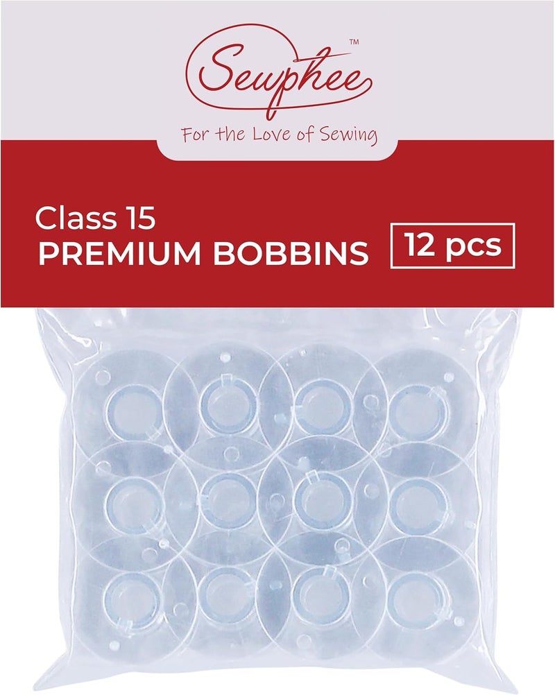 Sewphee 12 Pcs Sewing Machine Bobbins - Premium Class 15 Bobbin - Fits Singer Sewing Machine Accessories - Plastic Bobbins Precision Made in Taiwan (81348) - Image 1