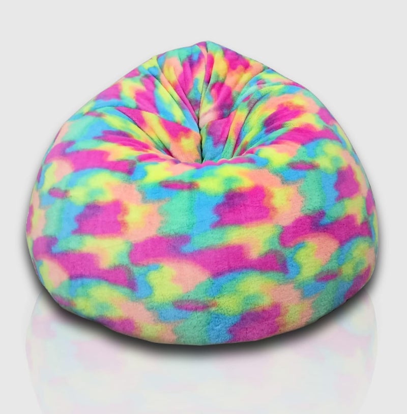 Deeku Art New TieDye Rainbow Bean Bag Chair Cover for Kids and Adults Luxurious and Soft Cover for Home and Office Easy to Clean and Durable Materials Versatile Seating for Lounging Reading and More  - Image 4