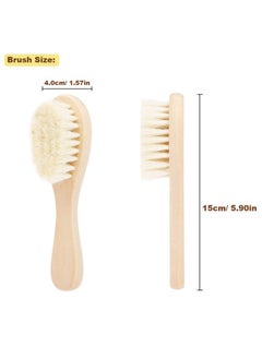 Thoraya Baby Hair Brush with Wooden Handle Soft Goat Bristles Newborn Brush  - Image 3