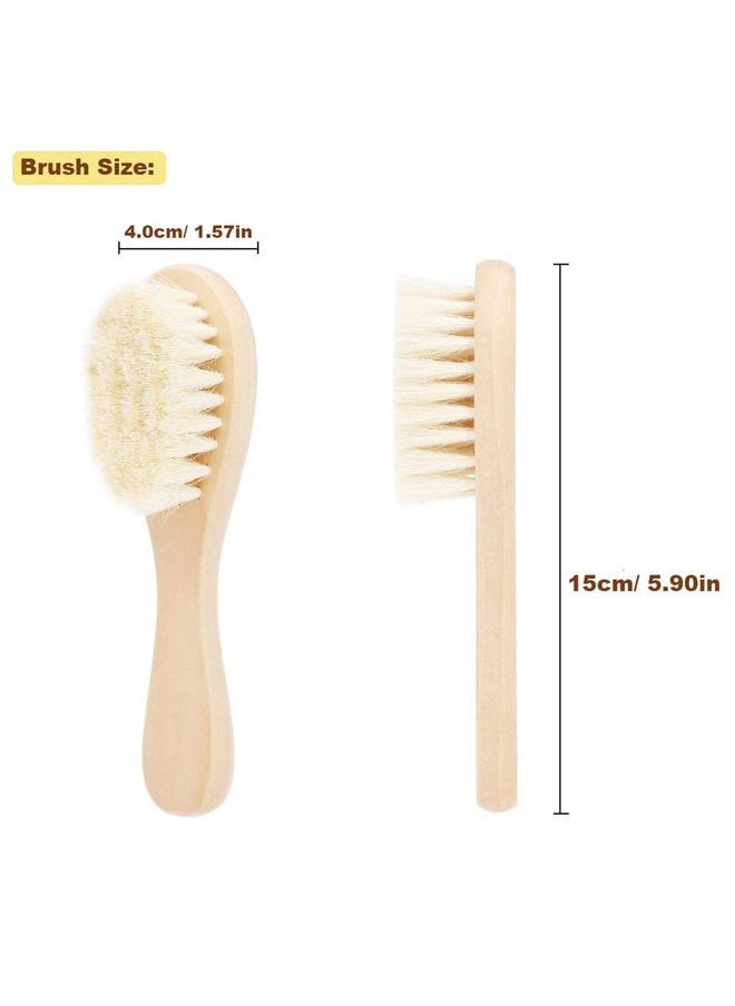 Thoraya Baby Hair Brush with Wooden Handle Soft Goat Bristles Newborn Brush  - Image 3