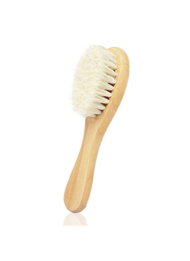 Thoraya Baby Hair Brush with Wooden Handle Soft Goat Bristles Newborn Brush  - Image 1