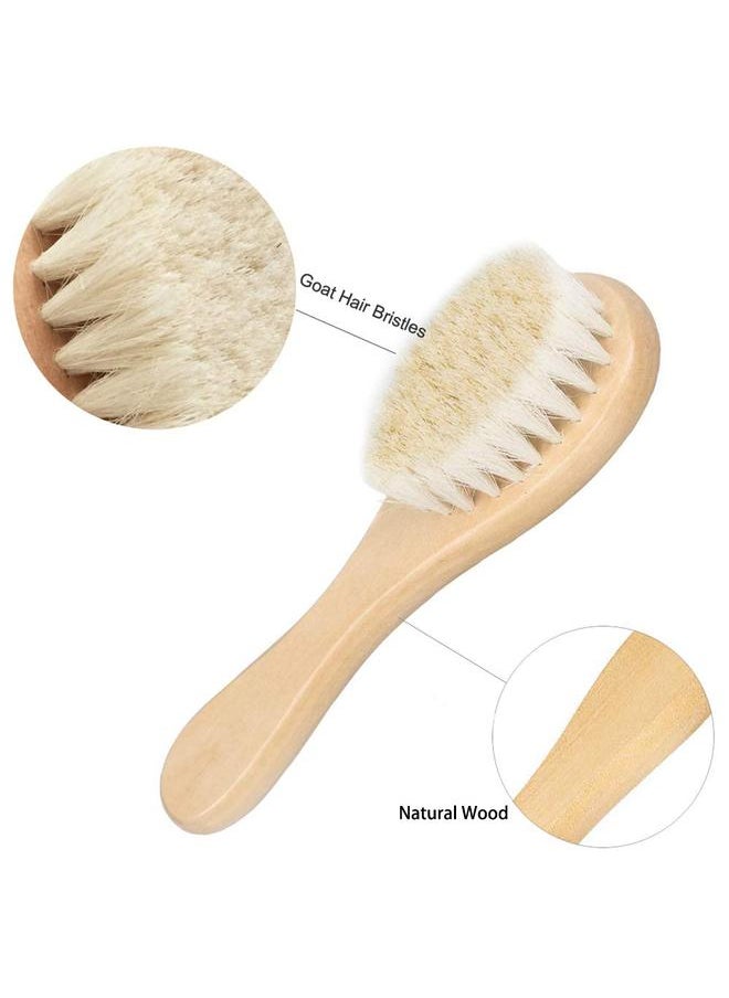 Thoraya Baby Hair Brush with Wooden Handle Soft Goat Bristles Newborn Brush  - Image 4