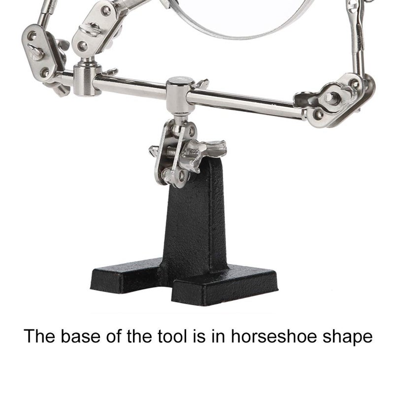 klarako Magnifier, 3rd Hand Helping Tool, 5X Magnifying Glass Soldering Station,Magnifying Glass Stand with Auxiliary Clamp and Alligator Clips - Image 3