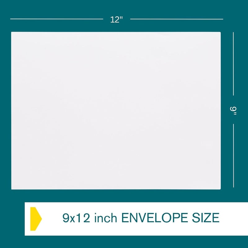 EnDoc 9x12 Booklet Envelopes Self Seal - 50 pack - Mailing Large Envelopes 9 x 12 Peel & Seal Closure - Open-Side Blank Plain White 28 lb Paper, for Home, Office and Business - Image 3