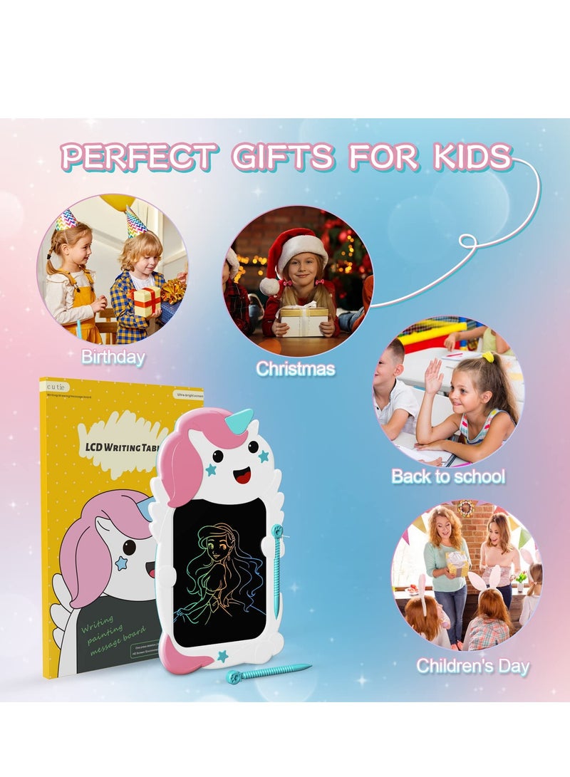 SYOSI Unicorn Lcd Writing Tablet for Kids, 8.5 Inch Colorful Doodle Drawing Pad Reusable Electronic Light Board Educational Learning Toys for Children Students Girls Boys - Image 5