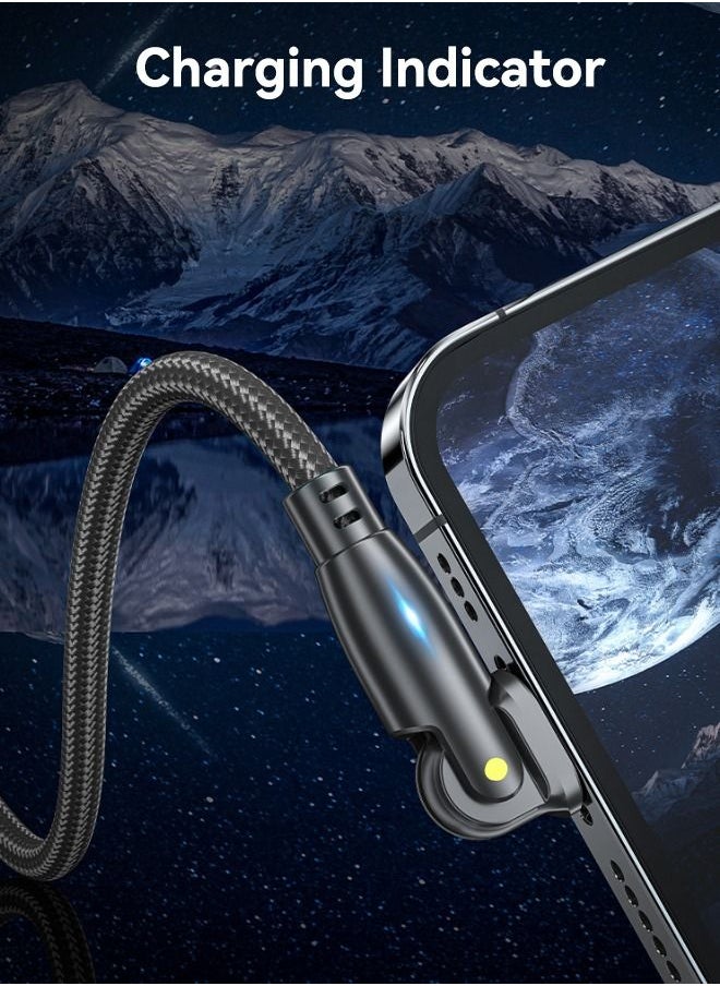 Fast Charging Cable for iphone 14 Pro Max/14 Pro/14, Type C to Lightning Fast Charging Cable 27W with USB A Adapter, 9V/3A 180° Rotating Fast Charge Cable, Nylon Braided Fast Charging Cord (1 Meter)