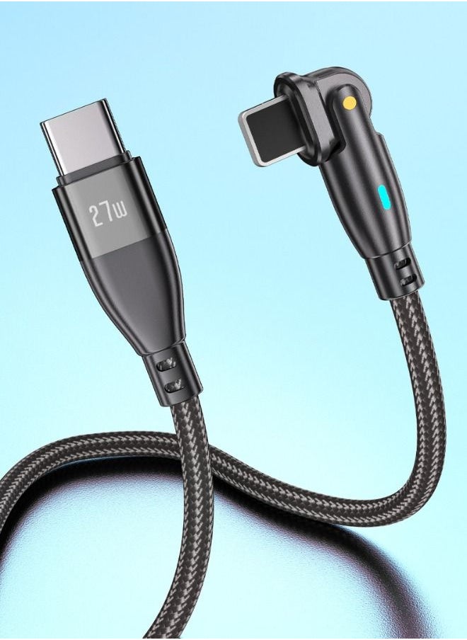 Fast Charging Cable for iphone 14 Pro Max/14 Pro/14, Type C to Lightning Fast Charging Cable 27W with USB A Adapter, 9V/3A 180° Rotating Fast Charge Cable, Nylon Braided Fast Charging Cord (1 Meter)