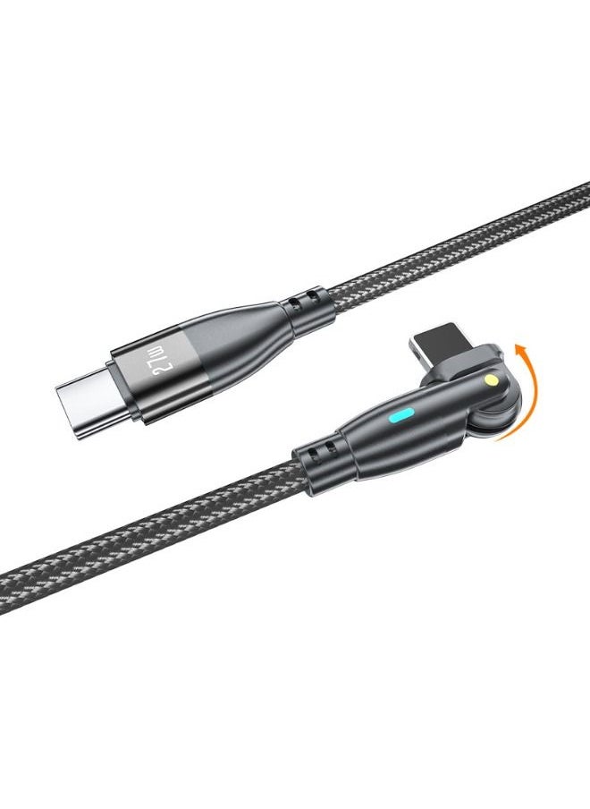 Fast Charging Cable for iphone 14 Pro Max/14 Pro/14, Type C to Lightning Fast Charging Cable 27W with USB A Adapter, 9V/3A 180° Rotating Fast Charge Cable, Nylon Braided Fast Charging Cord (1 Meter)