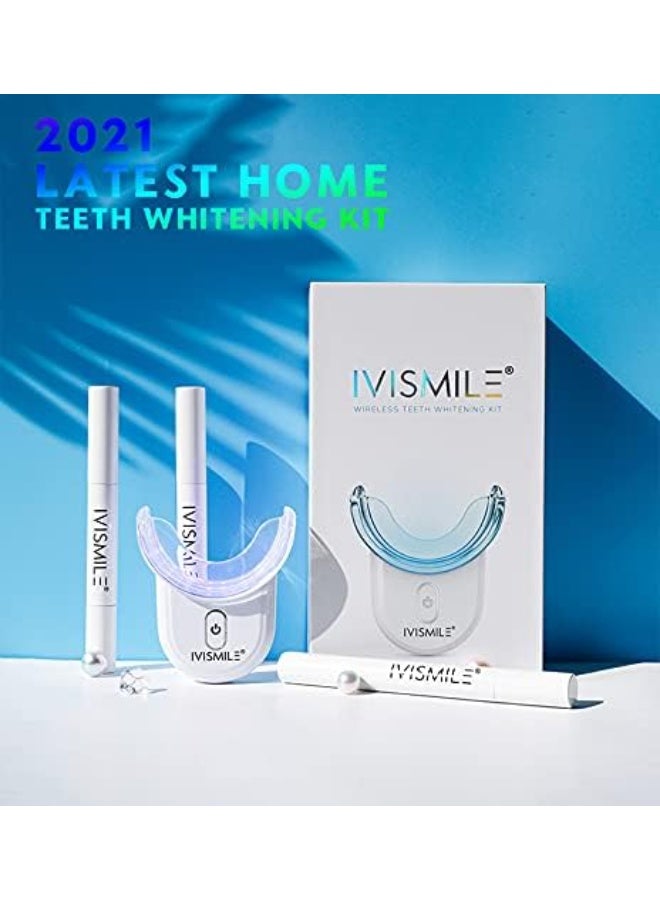IVISMILE Wireless Teeth Whitening Kit - Advanced Dual Light Technology | 3 x Whitening Gel, LED Mouth Tray, Shade Guide & Charger | All contained in Luxury Box - Image 1
