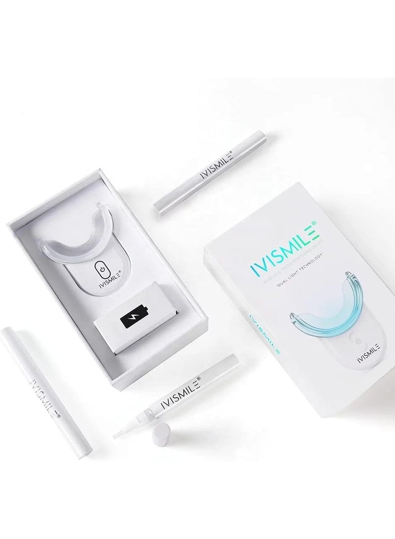 IVISMILE Wireless Teeth Whitening Kit - Advanced Dual Light Technology | 3 x Whitening Gel, LED Mouth Tray, Shade Guide & Charger | All contained in Luxury Box - Image 4