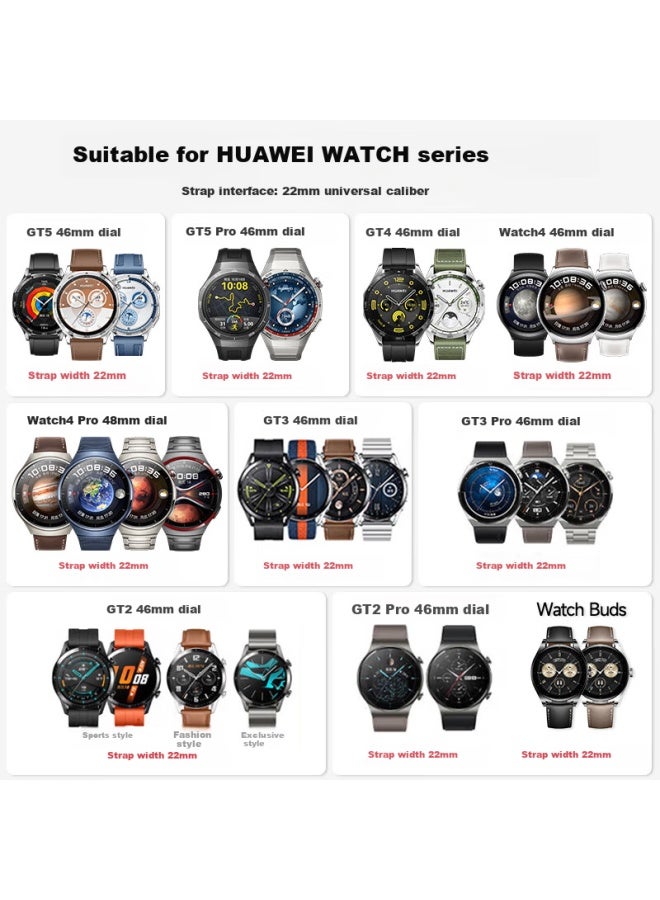 WP W&p Genuine Leather Watch Band With Quick Release Buckle For Huawei Watch Gt5 Pro/gt4/watch 4/3 Pro/new, Universal 46/48mm Sports Watch Strap For Black Dial - Image 3