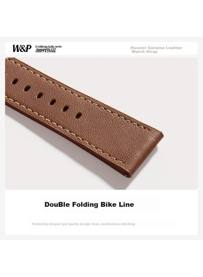 WP W&p Genuine Leather Watch Band With Quick Release Buckle For Huawei Watch Gt5 Pro/gt4/watch 4/3 Pro/new, Universal 46/48mm Sports Watch Strap For Black Dial - Image 5