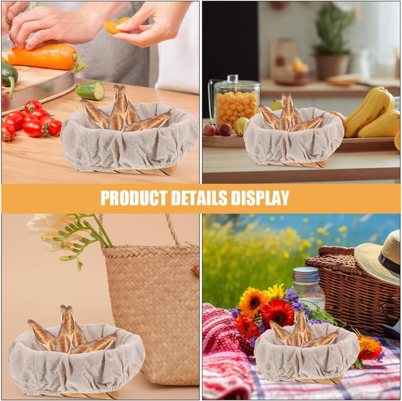 Abaodam 4pcs round Sourdough Bread Proofing Basket Cloth Liners, Breathable Non-stick Fabric Basket Covers for Dough Rising, 23x8cm, Reusable Baking Accessories for Home Bakers - Image 3
