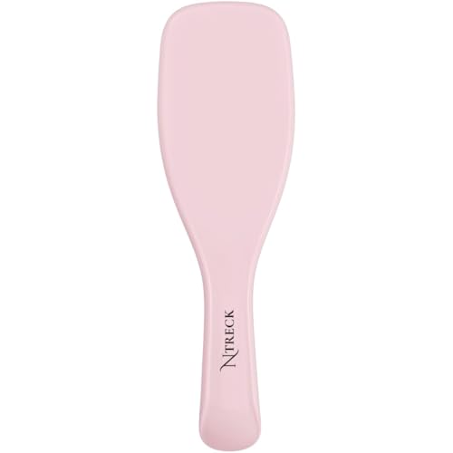 N Treck Paddle Detangler Hair Brush for Men & Women | Hair Comb for Dry & Wet Hair Styling | Flexible Bristles for Gently Glide Through Hair & Massage Scalp | Reduces Hair Damage - Pack of 1, Pink - Image 2