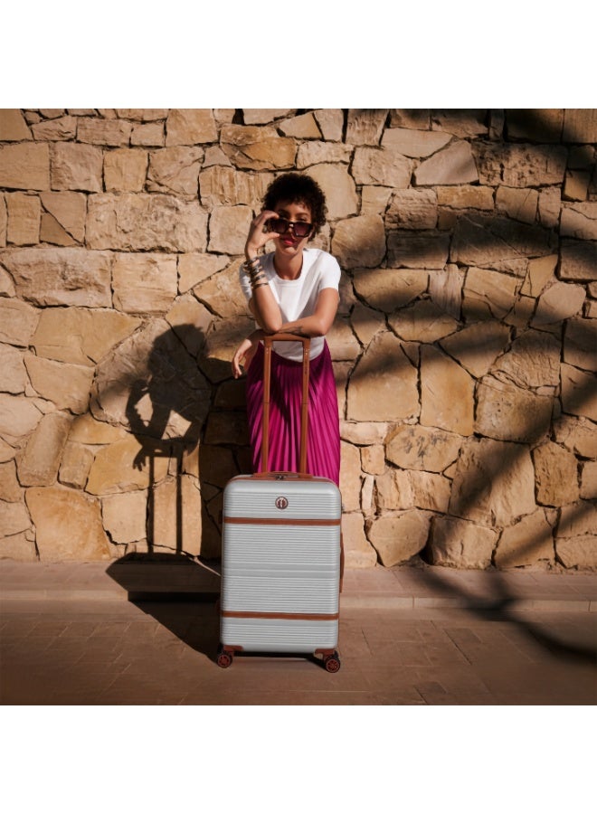 Eagle Express Jet Force – حقيبة سفر فاخرة صلبة من ABS بمقاس 24″ – فضي أنيق