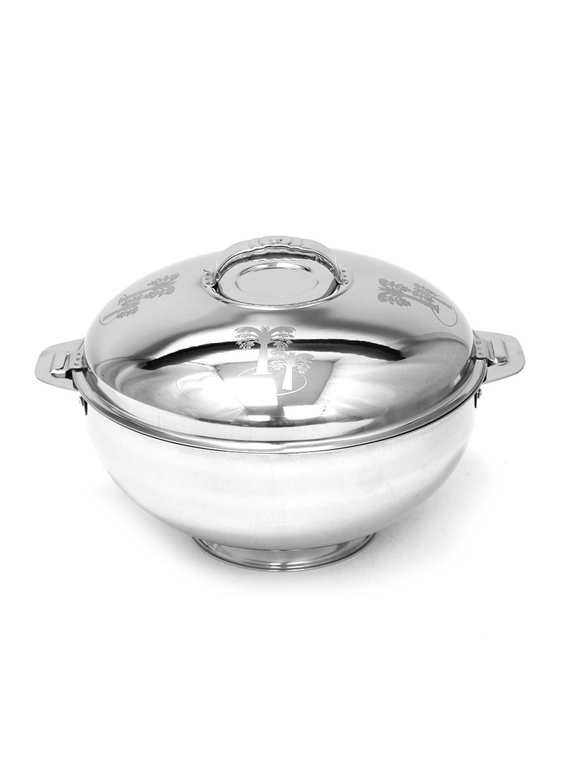 National 6000ml Stainless Steel Premium Casserole Hotpot With Lid For Warming Food. Large silver thermal insulated serving bowl food warmer container for family dinners catering and parties - Image 1