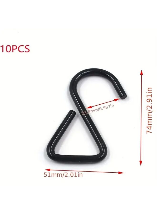 10pcs Heavy Duty Black Metal S Hooks Durable Iron Hangers For Kitchen Bathroom - Image 4