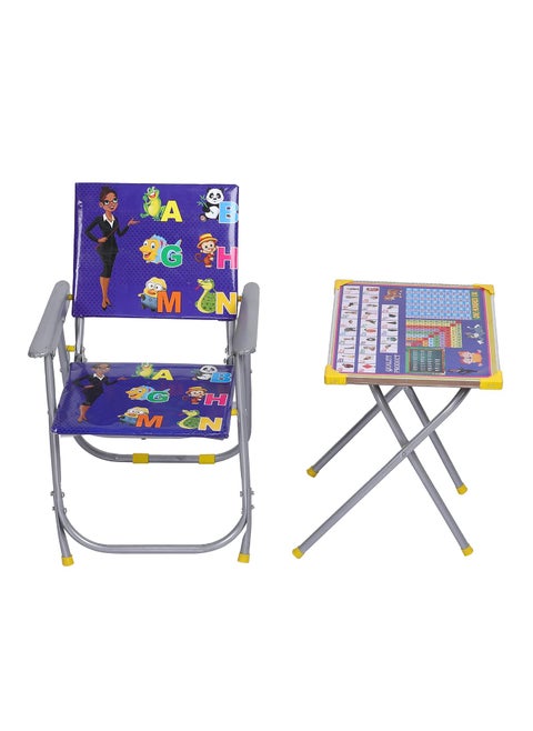 caddyFull Best for Kids Pattern Printed Adjustable Foldable Study Table and Chair Set for Kids Boy and Girl Age Recomendation 2 to 6 Year Old